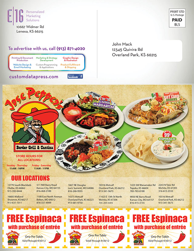 E|16 Ad Mailer Designs