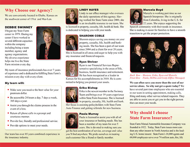 State Farm Insurance Tri-fold Brochure