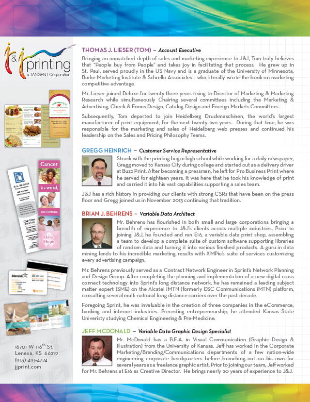 Printing Company Sales Sheet