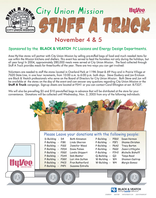 City Union Mission "Stuff-a-Truck" Food Drive Flyer