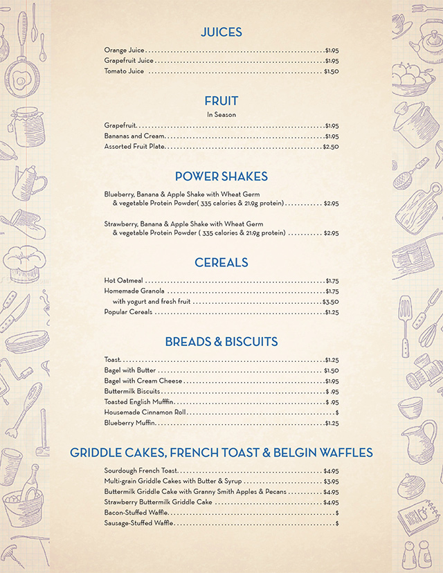 Diner Menu Design