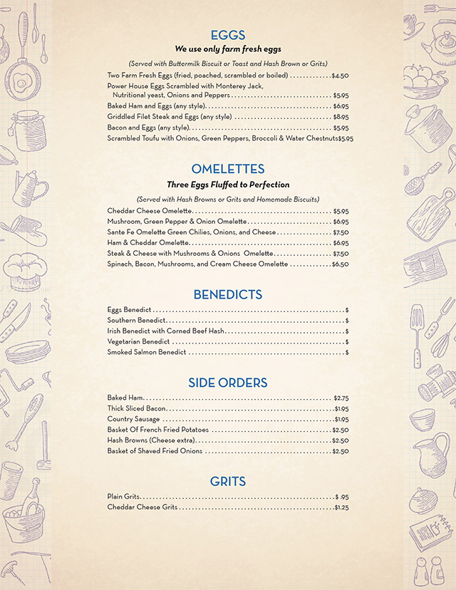 Diner Menu Design