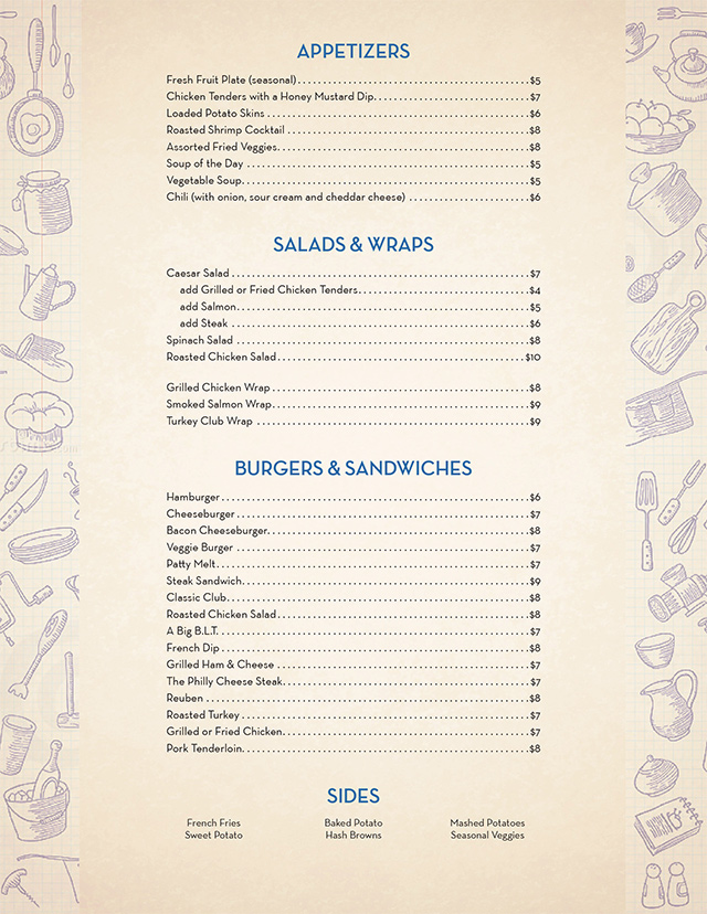 Diner Menu Design