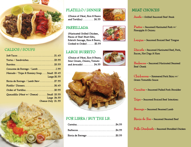 Bonito Michoacan Menu Design