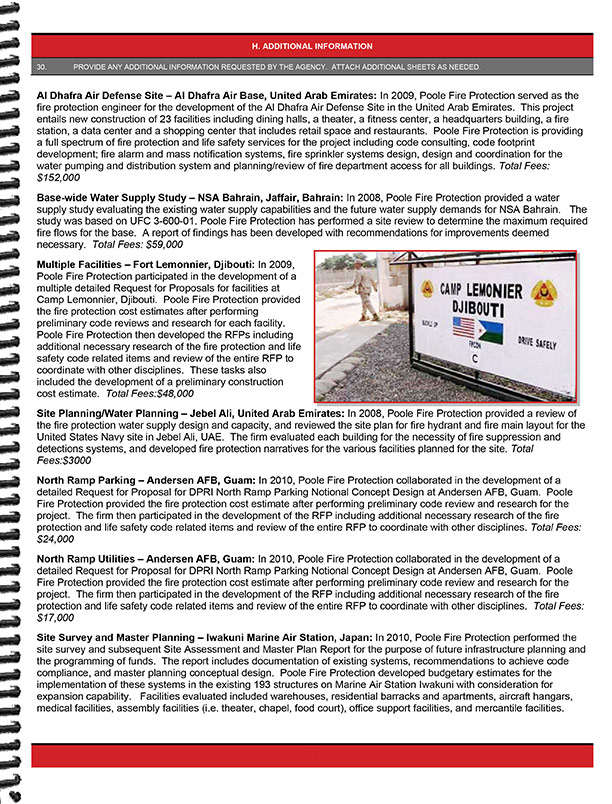 Fire Protection Engineering Firm Proposal - SF330 Format 