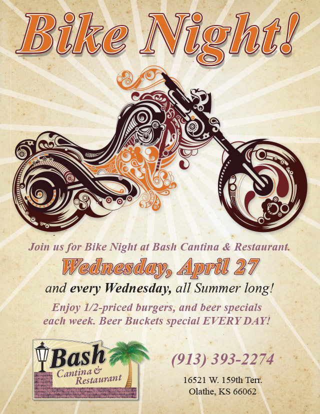 Resaurant & Cantina "Bike Night!" Poster