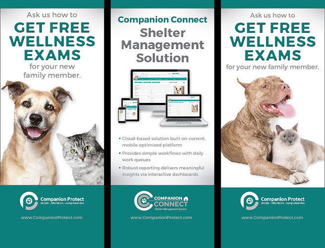 Pet Healthcare Program & Shelter Management Solution Pull-up Displays